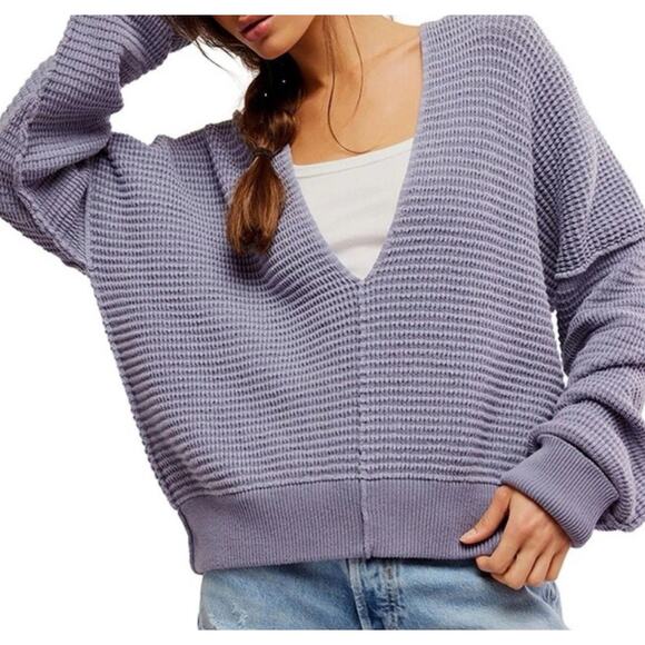 New We The Free Into You Pullover Blue Granite Women’s Size XS - Picture 1 of 8